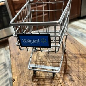 Walmart Miniature Silver Shopping Cart